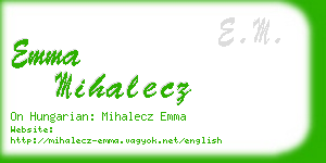 emma mihalecz business card